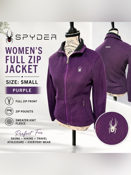 Spyder Jackets & Blazers - Spyder Jacket Women’s Small Purple Full Zip Fleece Knit Ski Outdoor Layer